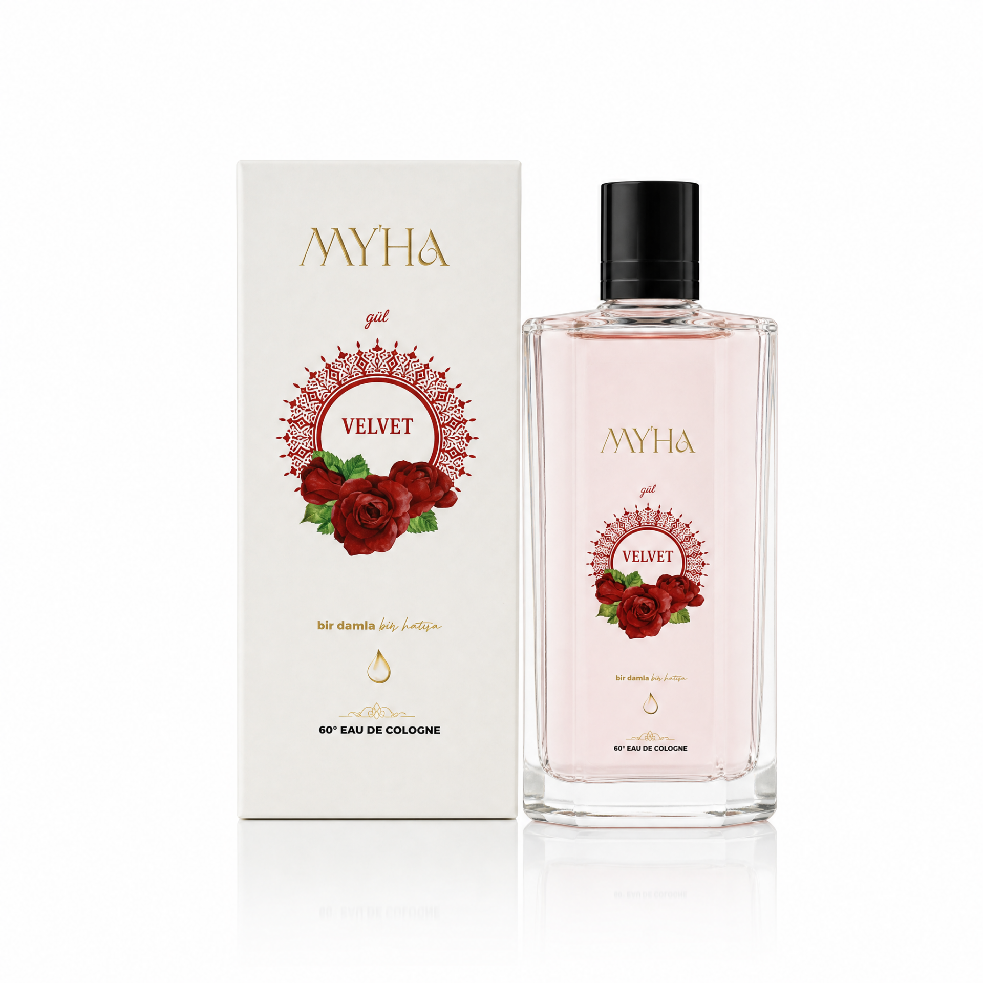 Velvet - (Gül) MYHA 200 ml Cam Şişe